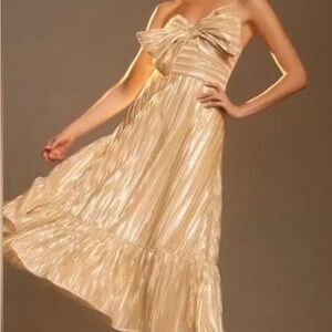 Anthropologie hutch bow strapless dress